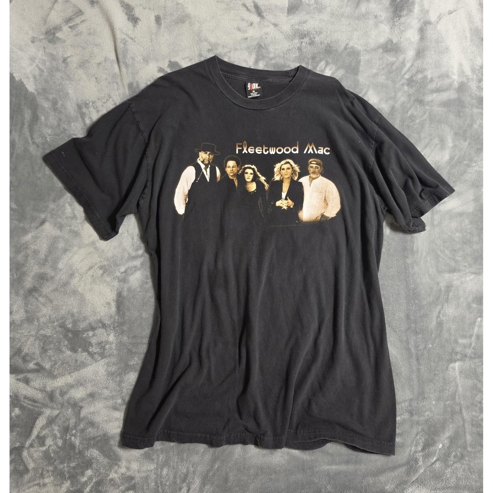Vintage Fleetwood Mac Shirt Mens XL Black 1997 Giant Band Tee Giant Tultex 90s